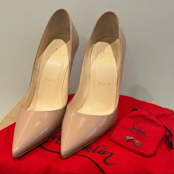 Christian Louboutin ❤️ So Kate 120 Patent Leather Nude Size 37.5 Pumps - Picture 2 of 8